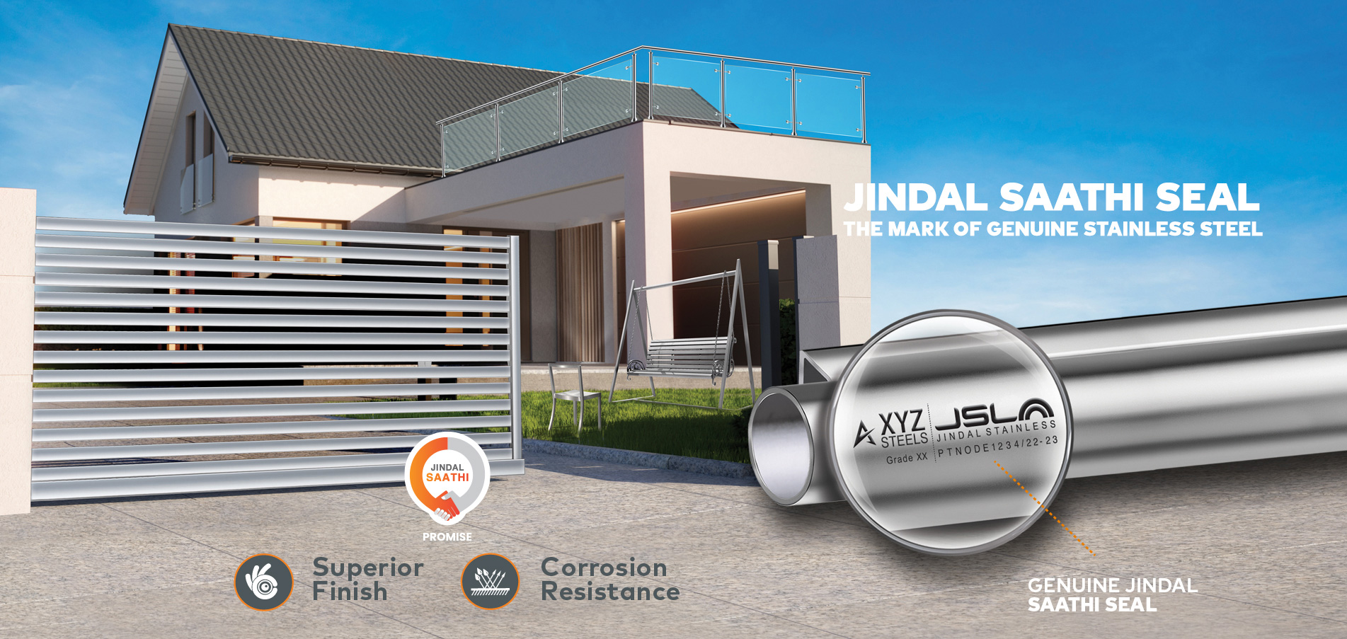 Jindal saathi seal that mark of genuine stainless steel