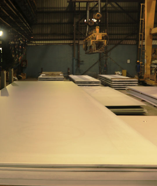 Stainless steel plates at Jindal Stainless factory