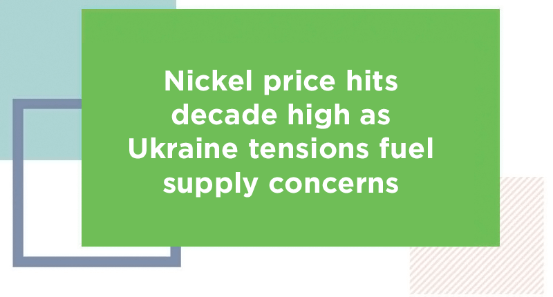 Nickel price hits decade high as Ukraine tensions fuel supply concerns - Jindal Stainless